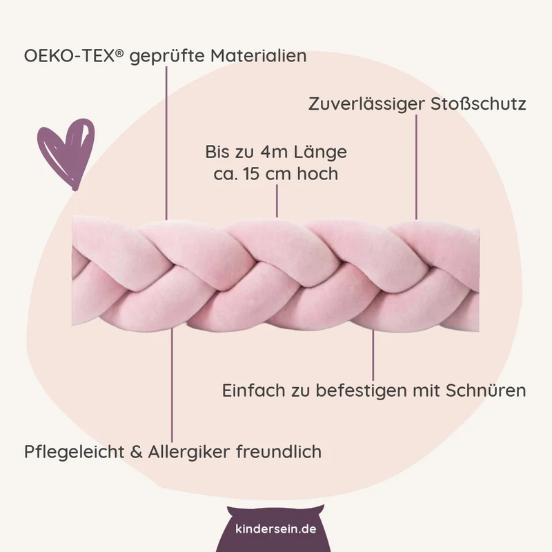 Geflochtene Bettschlange Samty