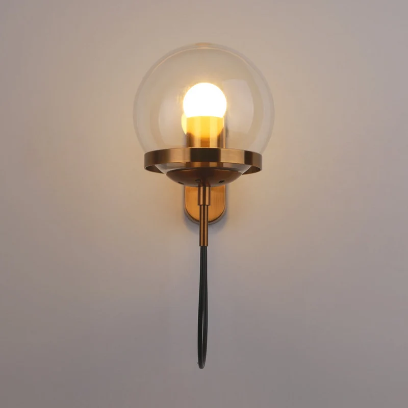 Lysora Wall Light by Euroselle Modern Postmodern Wall Fixture in Iron and Glass