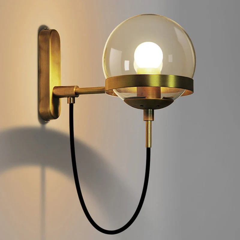 Lysora Wall Light by Euroselle Modern Postmodern Wall Fixture in Iron and Glass