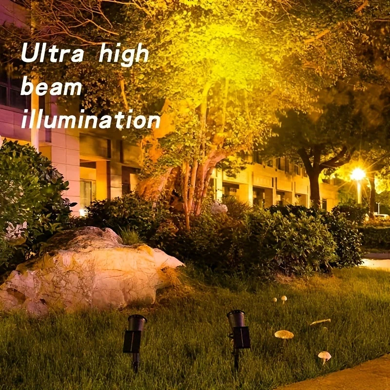 Euroselle Outdoor Solar Landscape Lights 2-Pack LED Spotlights With Three-Level Dimming IP44