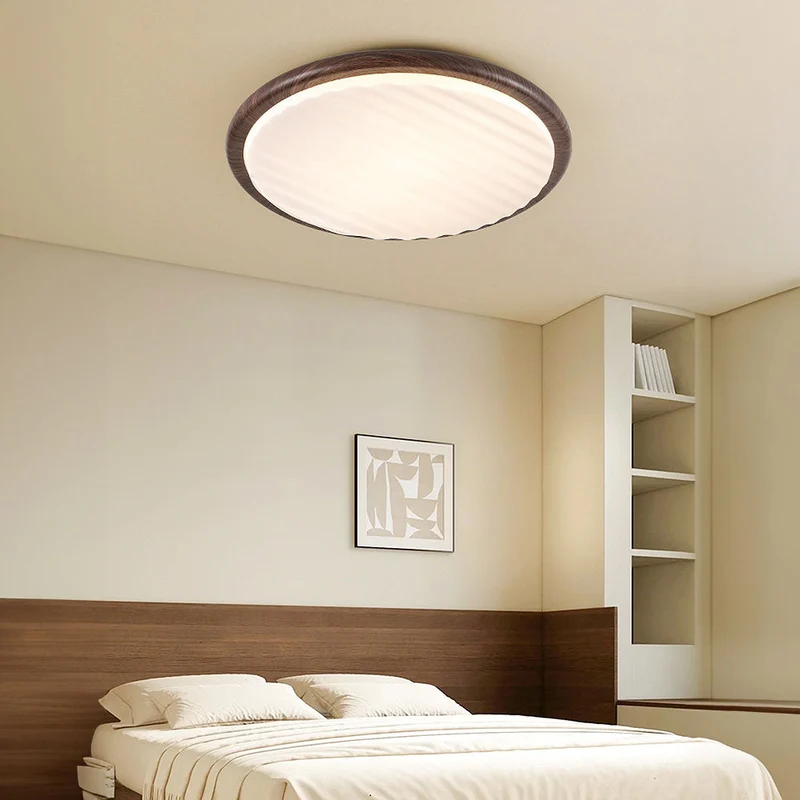 LuminOak Round Wooden LED Ceiling Light For Bedroom By Euroselle