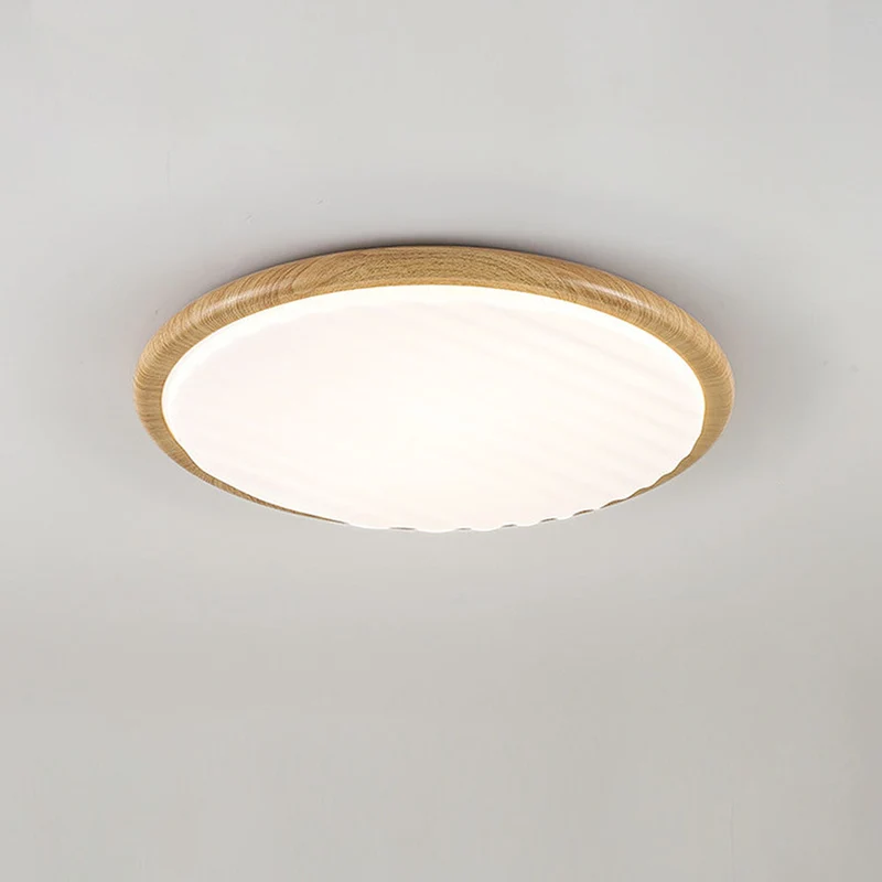LuminOak Round Wooden LED Ceiling Light For Bedroom By Euroselle