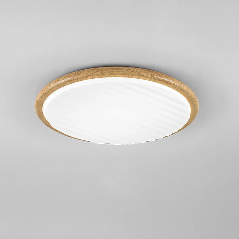 LuminOak Round Wooden LED Ceiling Light For Bedroom By Euroselle
