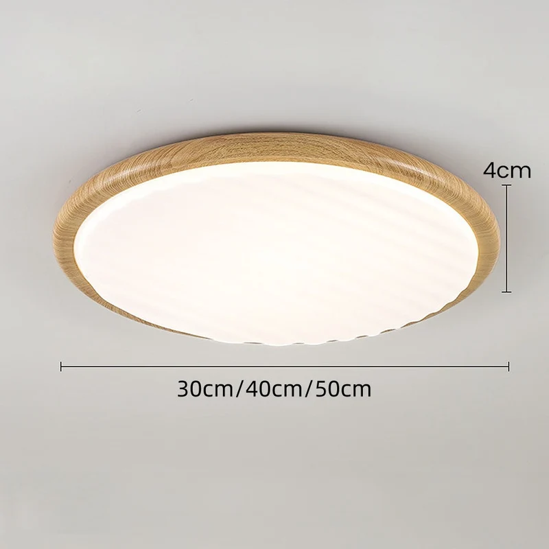 LuminOak Round Wooden LED Ceiling Light For Bedroom By Euroselle