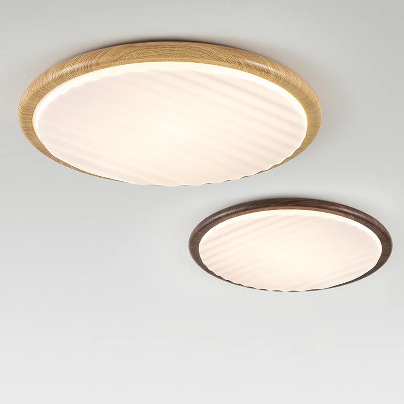 LuminOak Round Wooden LED Ceiling Light For Bedroom By Euroselle