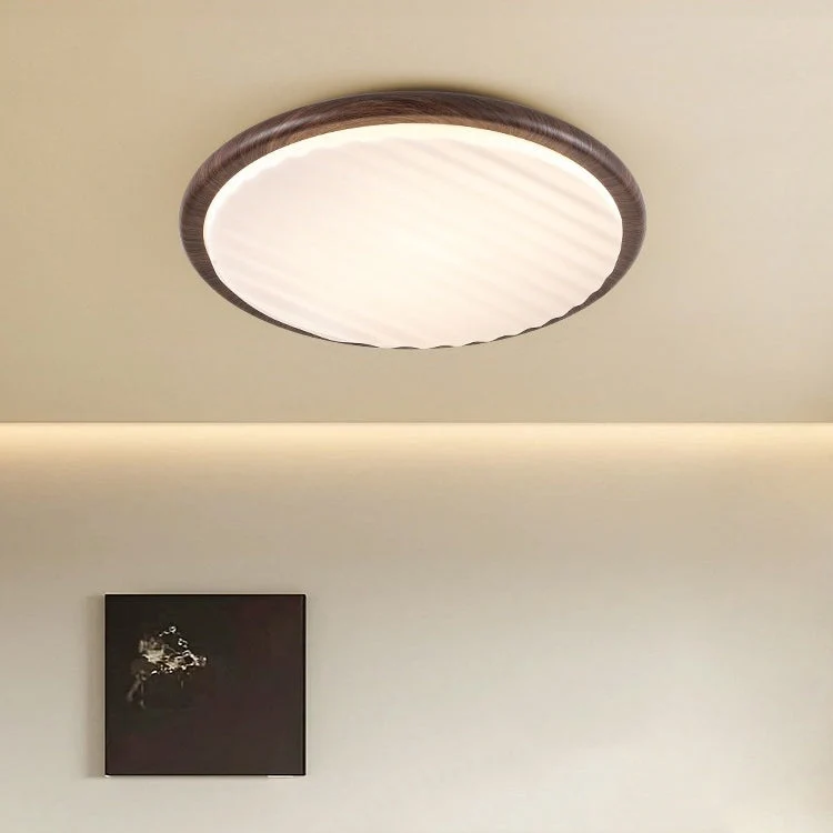 LuminOak Round Wooden LED Ceiling Light For Bedroom By Euroselle