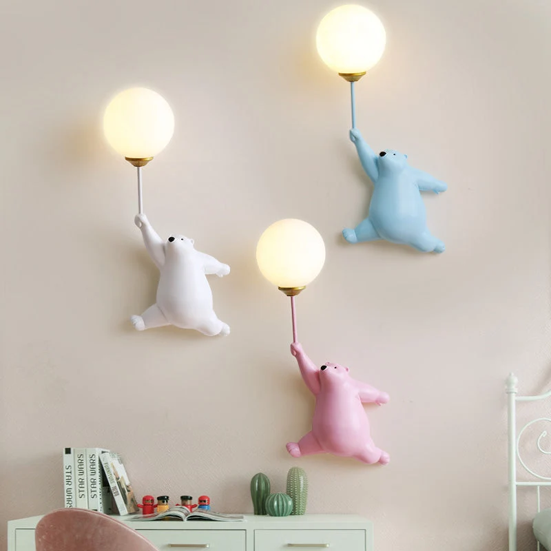 Aurena Bear LED Wall Light White For Children's Room Euroselle