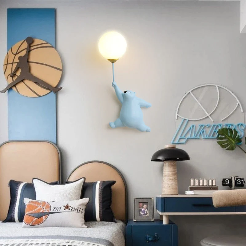 Aurena Bear LED Wall Light White For Children's Room Euroselle