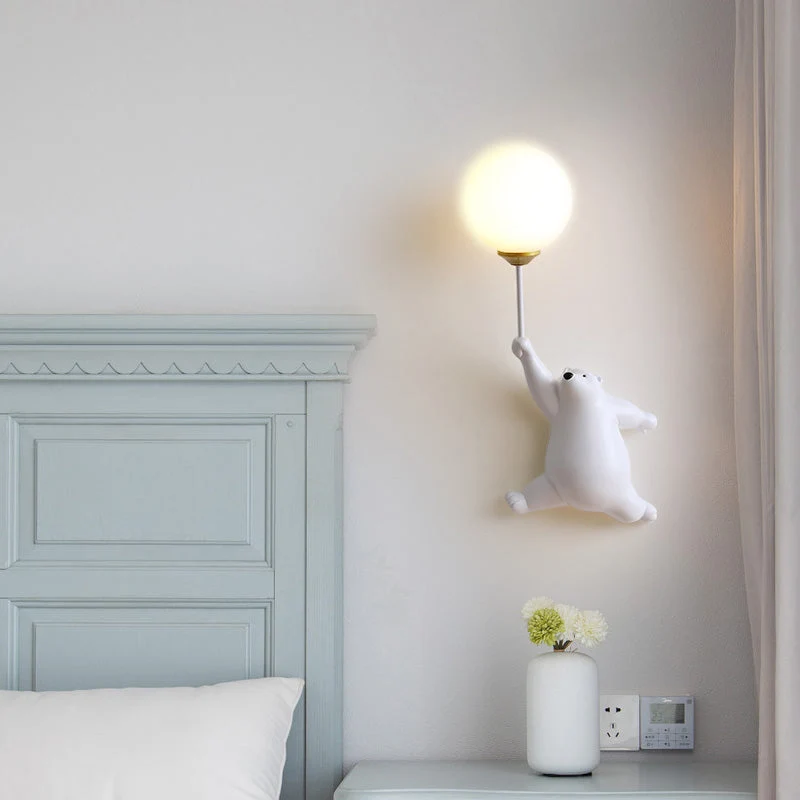 Aurena Bear LED Wall Light White For Children's Room Euroselle