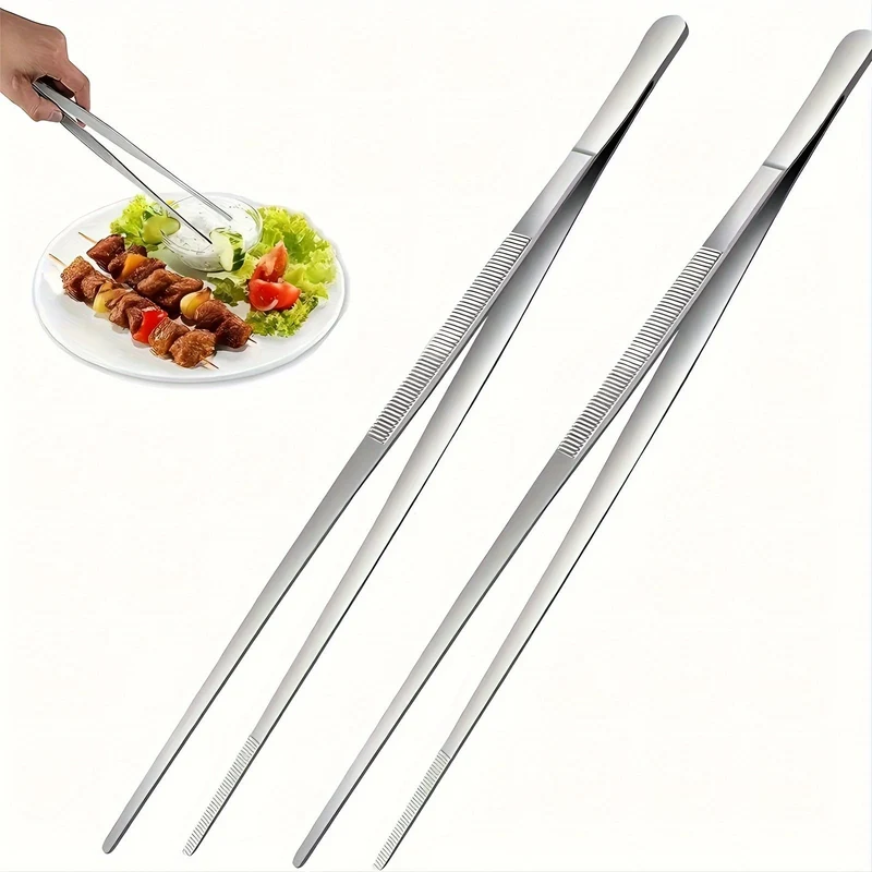 Euroselle 25cm Stainless Steel Tongs For Precise Grill Control