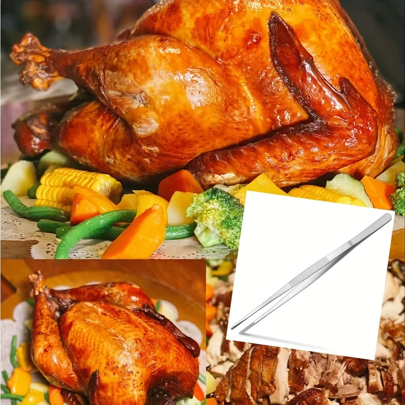 Euroselle 25cm Stainless Steel Tongs For Precise Grill Control