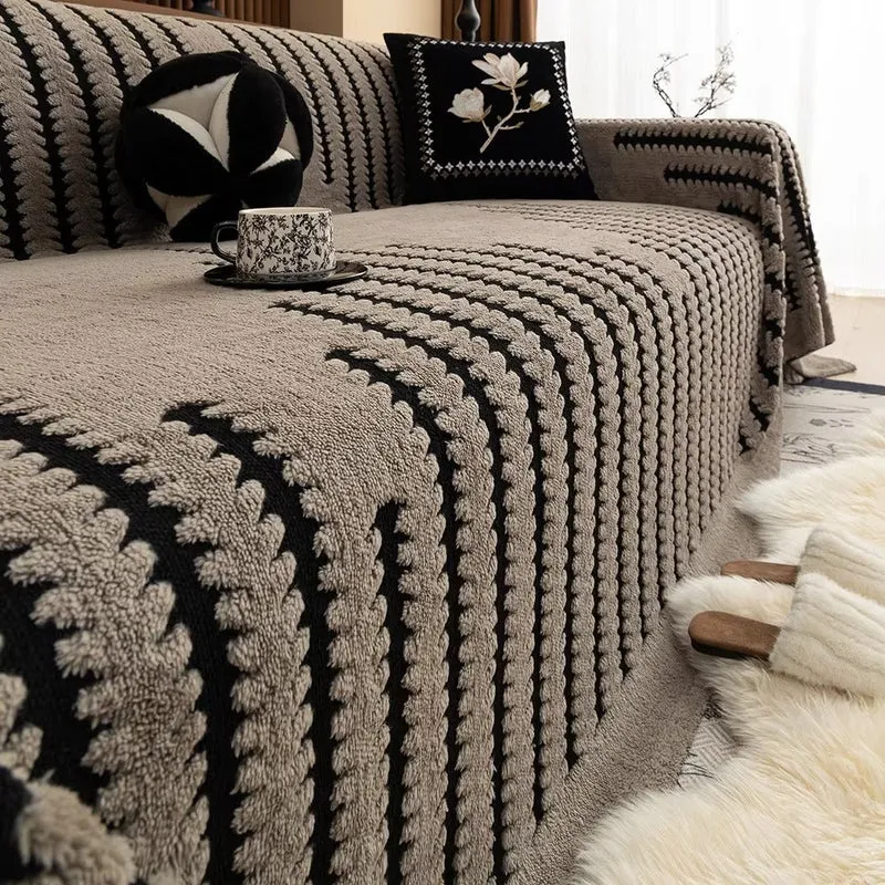 Euroselle Heritage Plush Tufted Microfiber Non-Slip Sofa Cover