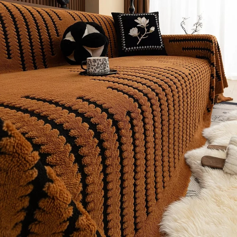Euroselle Heritage Plush Tufted Microfiber Non-Slip Sofa Cover