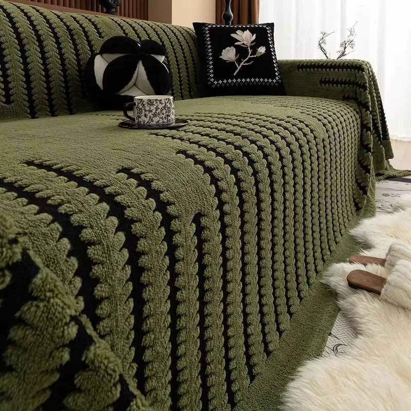 Euroselle Heritage Plush Tufted Microfiber Non-Slip Sofa Cover