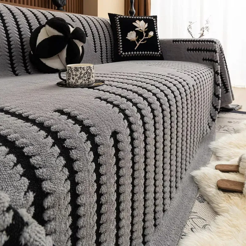 Euroselle Heritage Plush Tufted Microfiber Non-Slip Sofa Cover