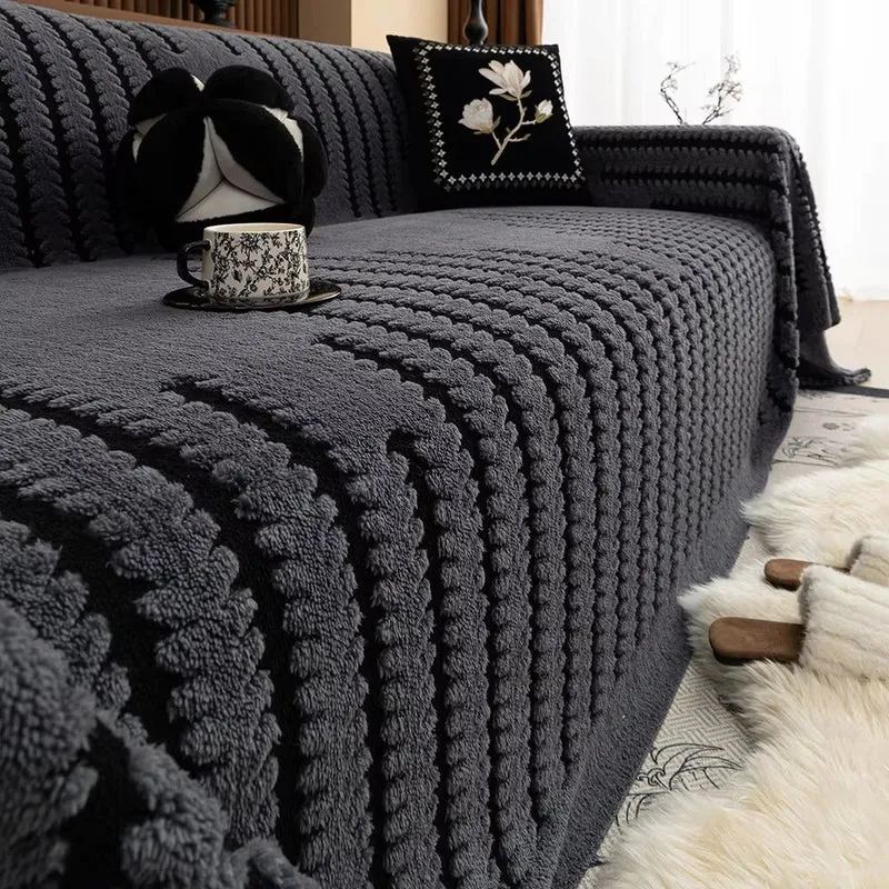 Euroselle Heritage Plush Tufted Microfiber Non-Slip Sofa Cover