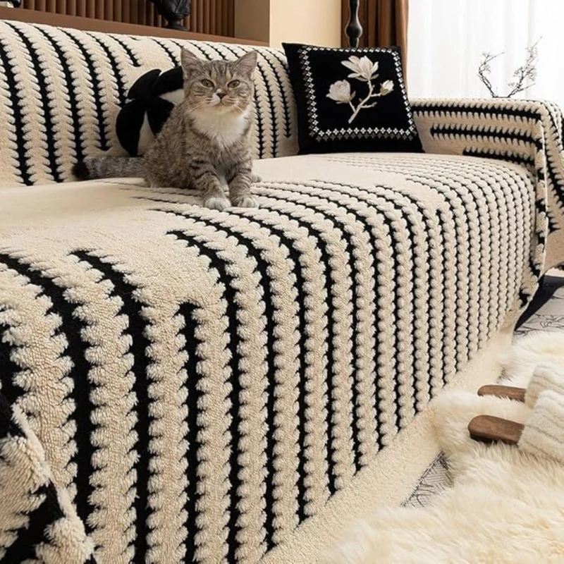 Euroselle Heritage Plush Tufted Microfiber Non-Slip Sofa Cover