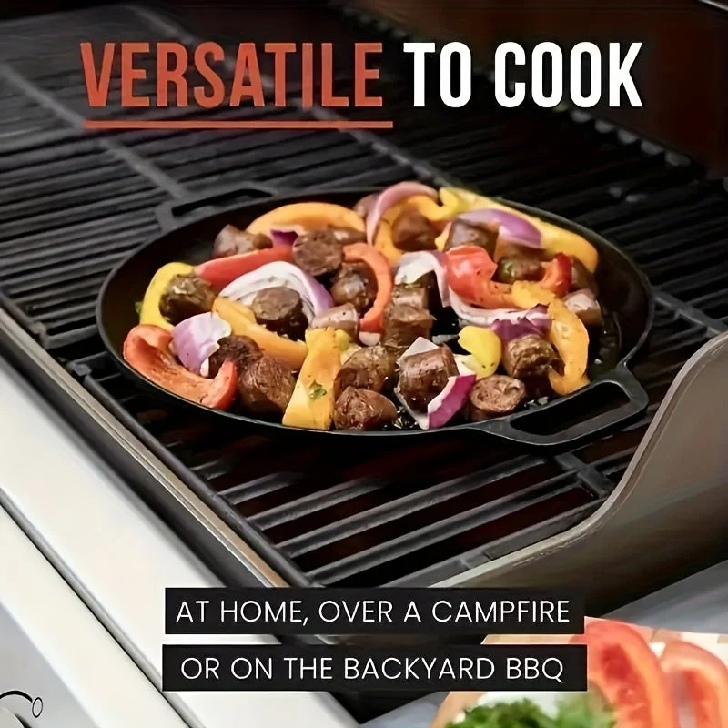 Euroselle Cast Iron Griddle Skillet for Even Heat and Multicooking
