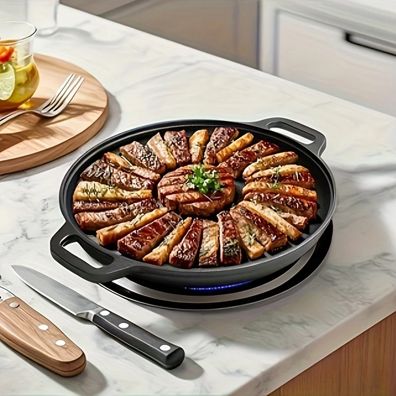 Euroselle Cast Iron Griddle Skillet for Even Heat and Multicooking