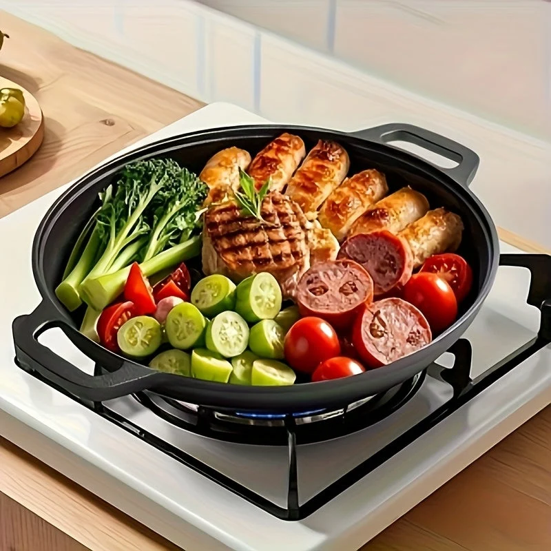 Euroselle Cast Iron Griddle Skillet for Even Heat and Multicooking