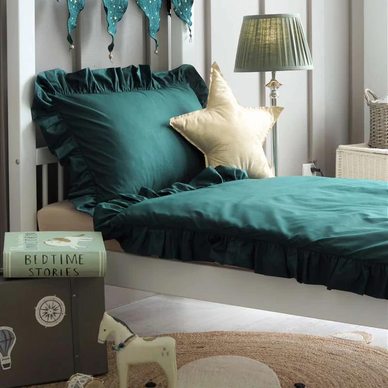 Bettwäsche Set aus Baumwolle mit Rüschen