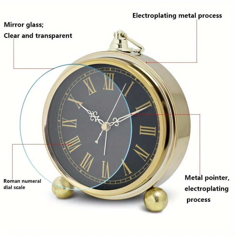 Euroselle European Retro Metal Alarm Clock European