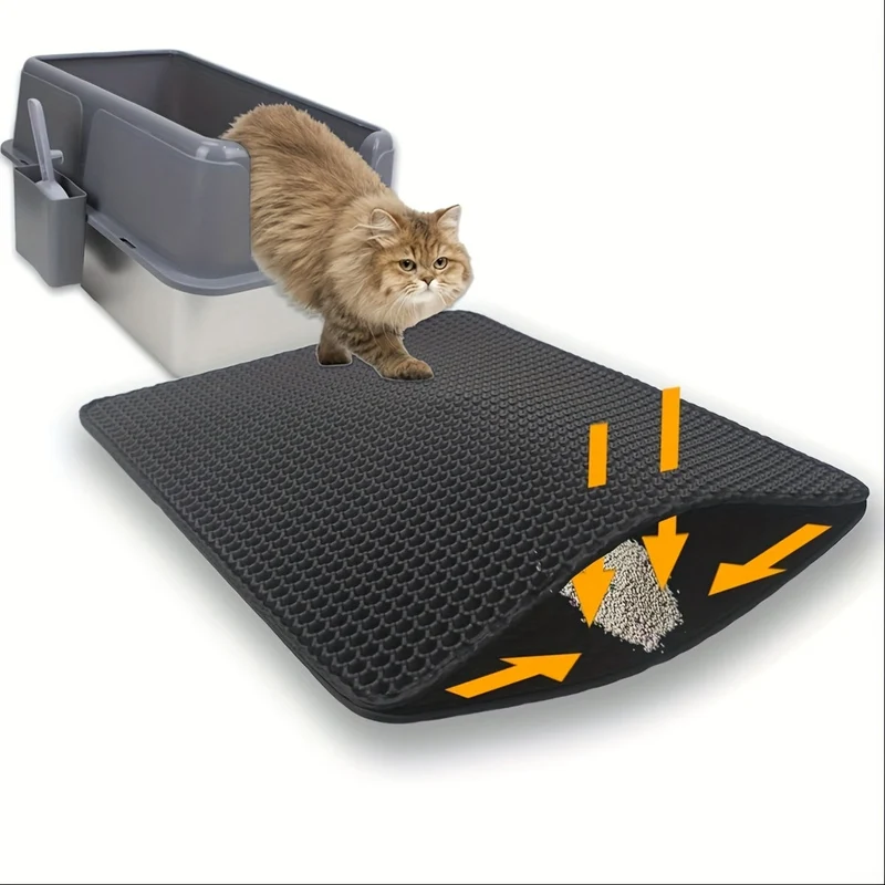 Euroselle Honeycomb Waterproof Cat Litter Mat With Odor Control And Washable