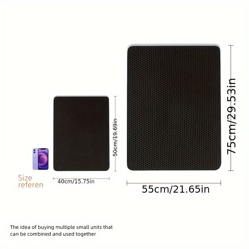 Euroselle Honeycomb Waterproof Cat Litter Mat With Odor Control And Washable