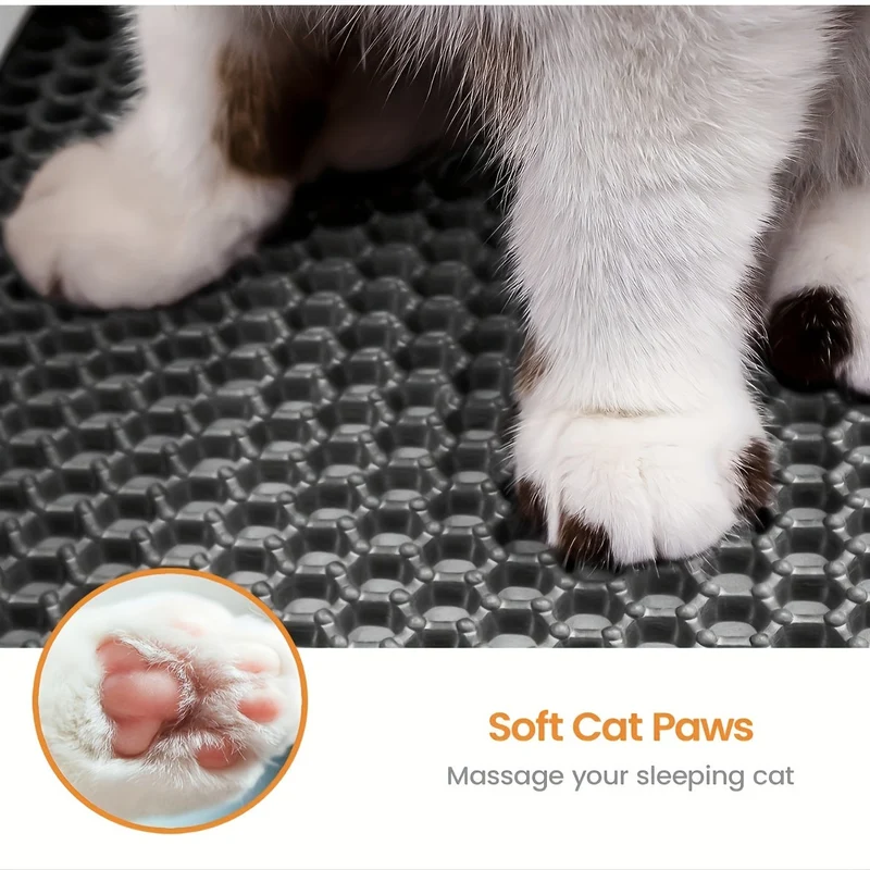 Euroselle Honeycomb Waterproof Cat Litter Mat With Odor Control And Washable