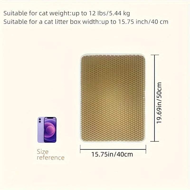 Euroselle Honeycomb Waterproof Cat Litter Mat With Odor Control And Washable