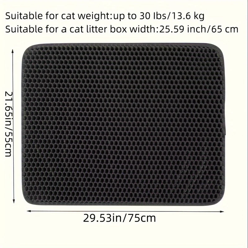 Euroselle Honeycomb Waterproof Cat Litter Mat With Odor Control And Washable