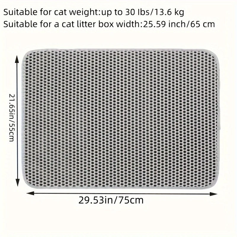Euroselle Honeycomb Waterproof Cat Litter Mat With Odor Control And Washable