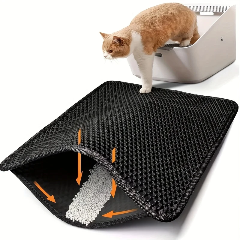 Euroselle Honeycomb Waterproof Cat Litter Mat With Odor Control And Washable