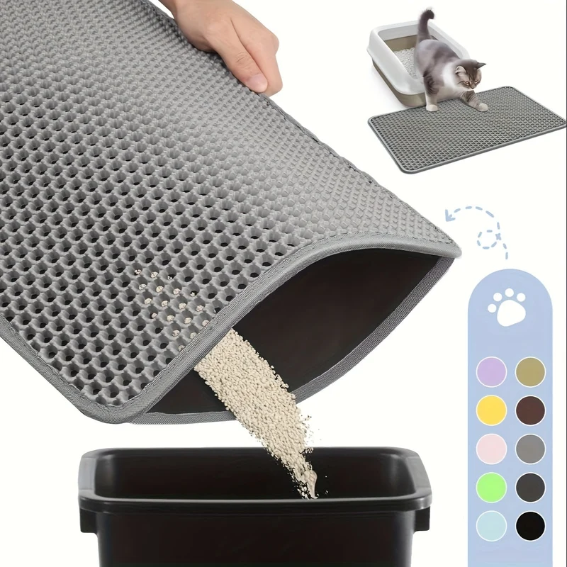 Euroselle Honeycomb Waterproof Cat Litter Mat With Odor Control And Washable