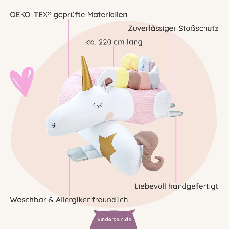 Bettschlange & Spielkissen Reemi das Einhorn