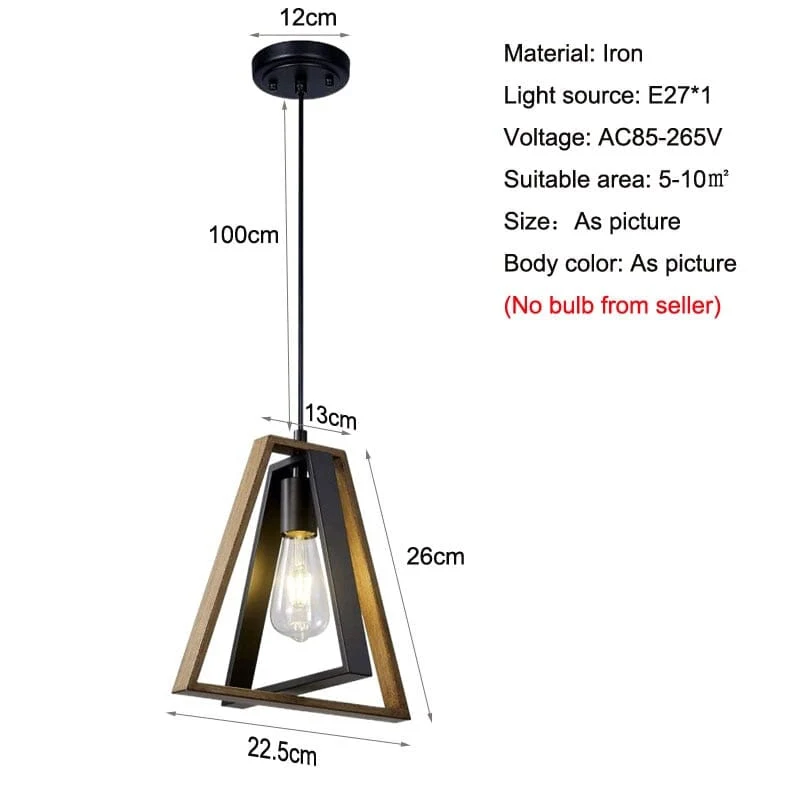 Mabel Retro Chandelier With Wood Grain And Black Finish By Euroselle