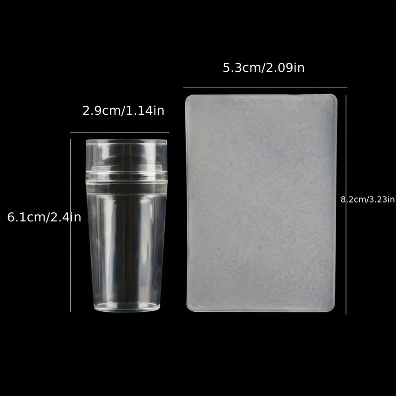 Euroselle Clear Silicone Nail Stamper With Scraper For French Tip Perfection