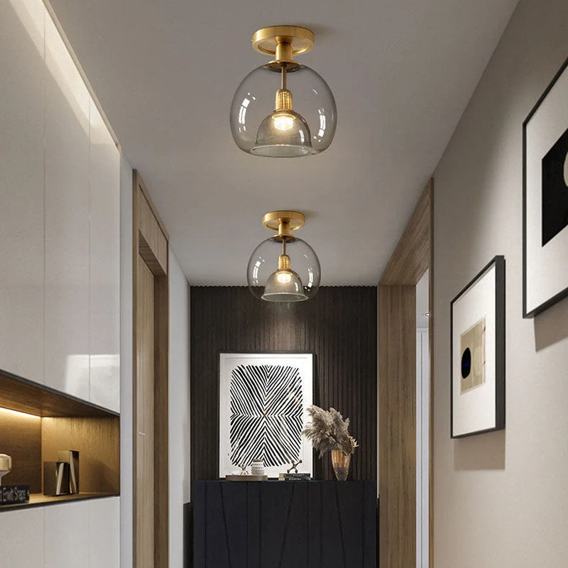 DesignEpure Modern Grey Glass Ceiling Lamp By Euroselle