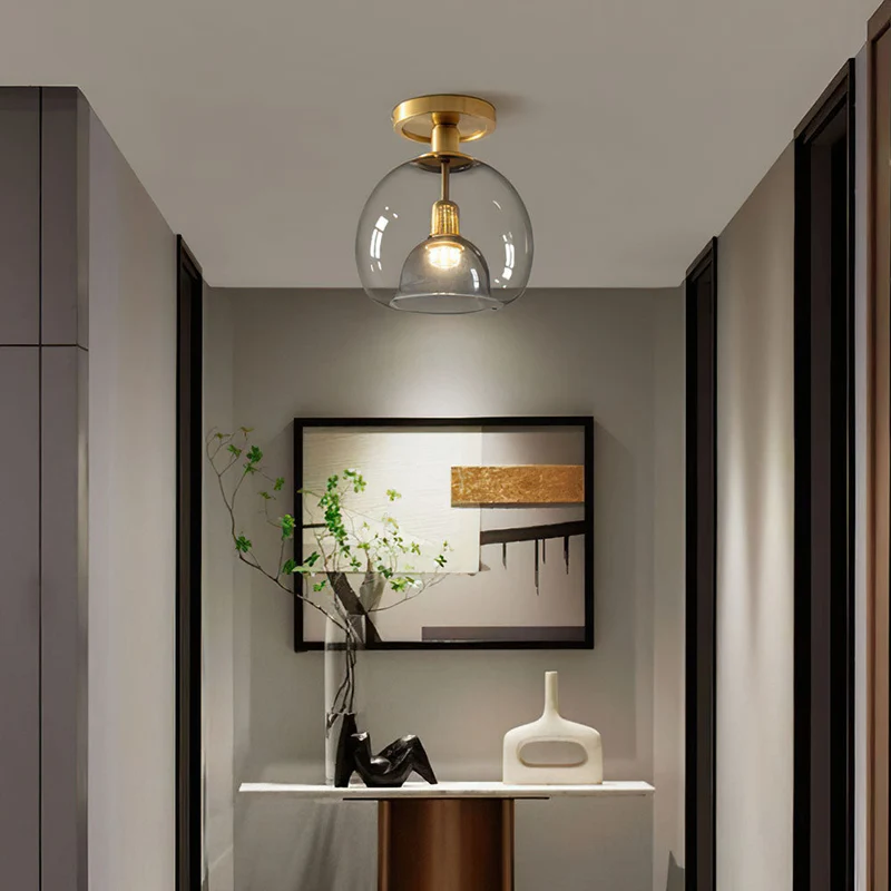 DesignEpure Modern Grey Glass Ceiling Lamp By Euroselle