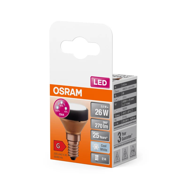 OSRAM LED FLAT LAMP Ultrakompakte Designlampe, 3-Stufen Dimmung, 4000K, 3.5W, Matt, E14 , Kaltweiß