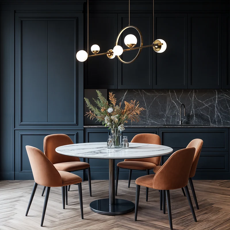 Euroselle Marta Linear Chandelier In Iron And Hand-Blown Glass With Dimmable LED Remote