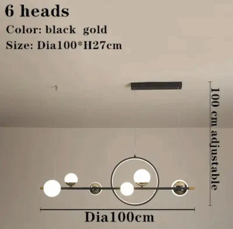 Euroselle Marta Linear Chandelier In Iron And Hand-Blown Glass With Dimmable LED Remote