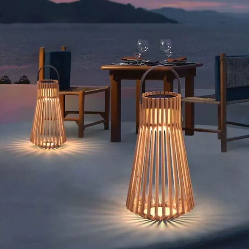 Euroselle Marina Waterproof Teak Woven Lantern Collection