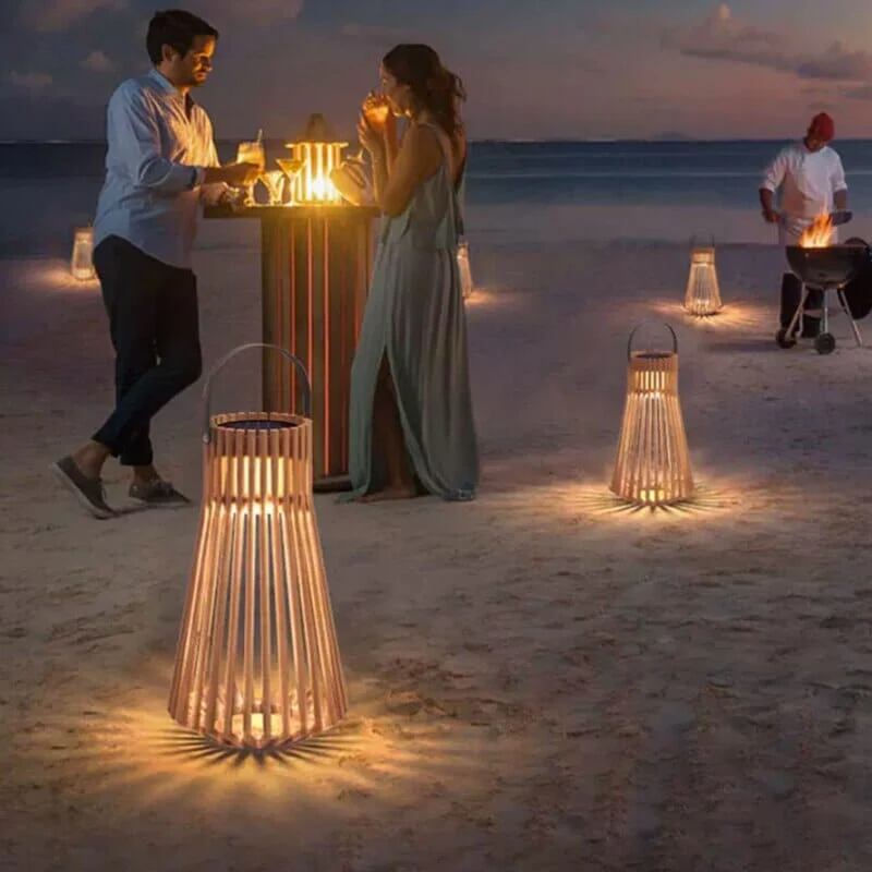 Euroselle Marina Waterproof Teak Woven Lantern Collection