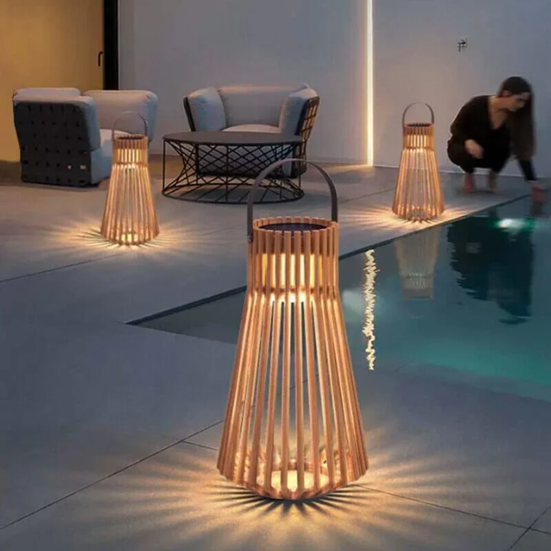 Euroselle Marina Waterproof Teak Woven Lantern Collection