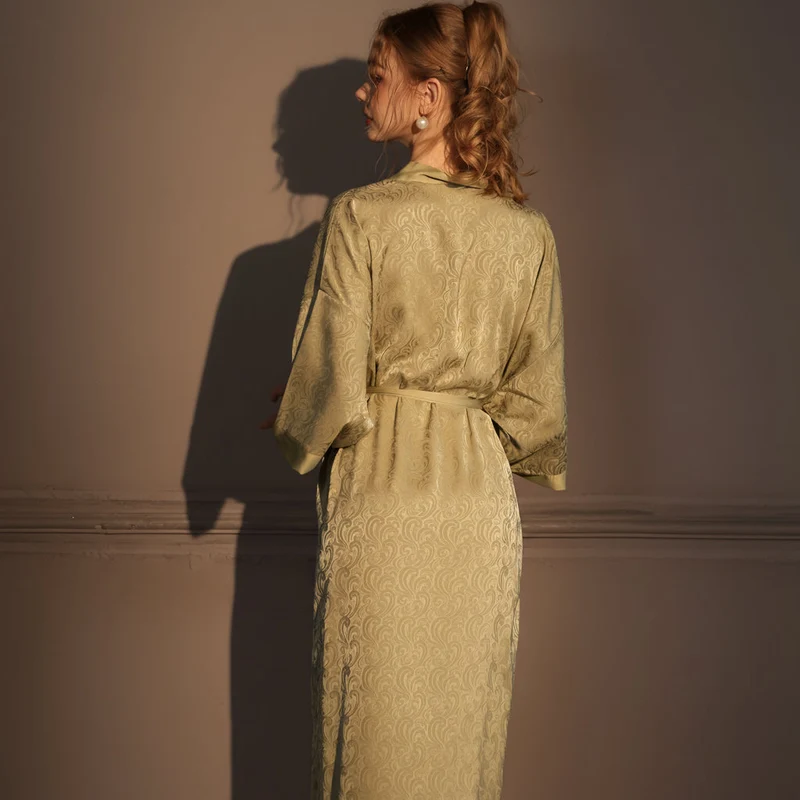 Euroselle Elegant Satin Nightwear For Women Long Robe