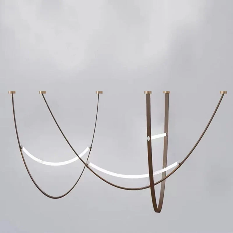 Euroselle Modern Nordic Leather Belt Chandelier LED Pendant Light