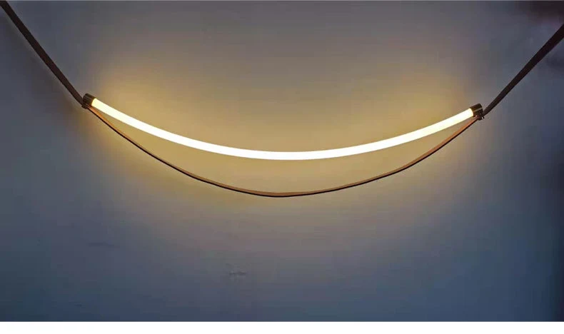 Euroselle Modern Nordic Leather Belt Chandelier LED Pendant Light