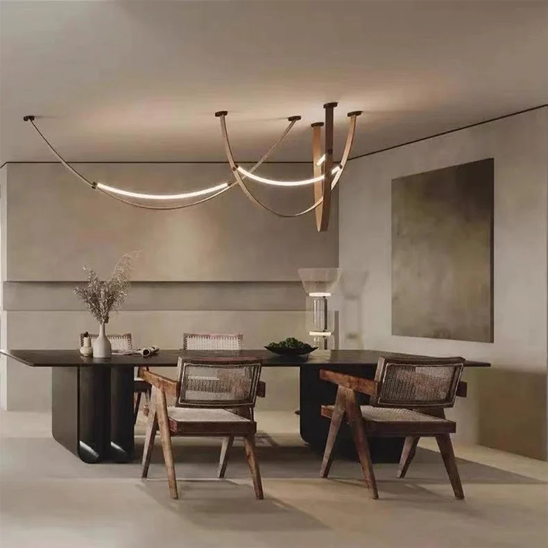 Euroselle Modern Nordic Leather Belt Chandelier LED Pendant Light