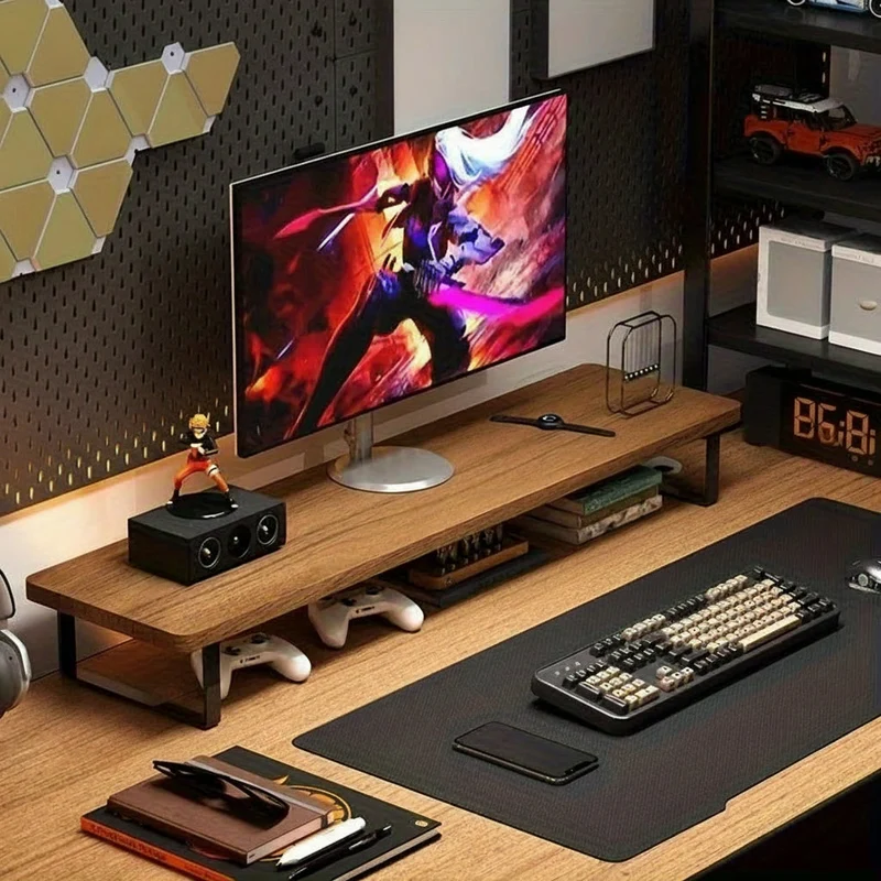 Euroselle Carbon Steel Supported Desktop Monitor Stand And Organizer